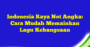 Indonesia Raya Not Angka: Cara Mudah Memainkan Lagu Kebangsaan