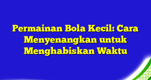 Permainan Bola Kecil: Cara Menyenangkan untuk Menghabiskan Waktu