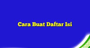 Cara Buat Daftar Isi