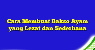 Cara Membuat Bakso Ayam yang Lezat dan Sederhana