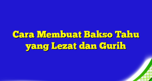 Cara Membuat Bakso Tahu yang Lezat dan Gurih